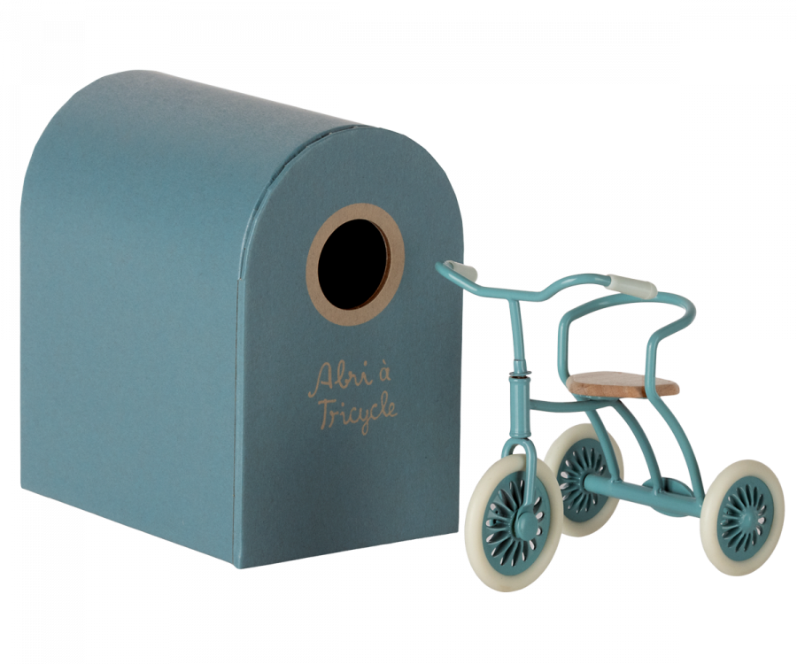 Trehjuling m. Cykelgarage Blå