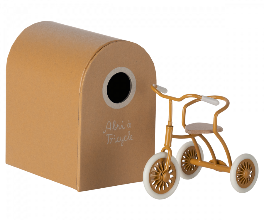 Trehjuling m. Cykelgarage Ockra