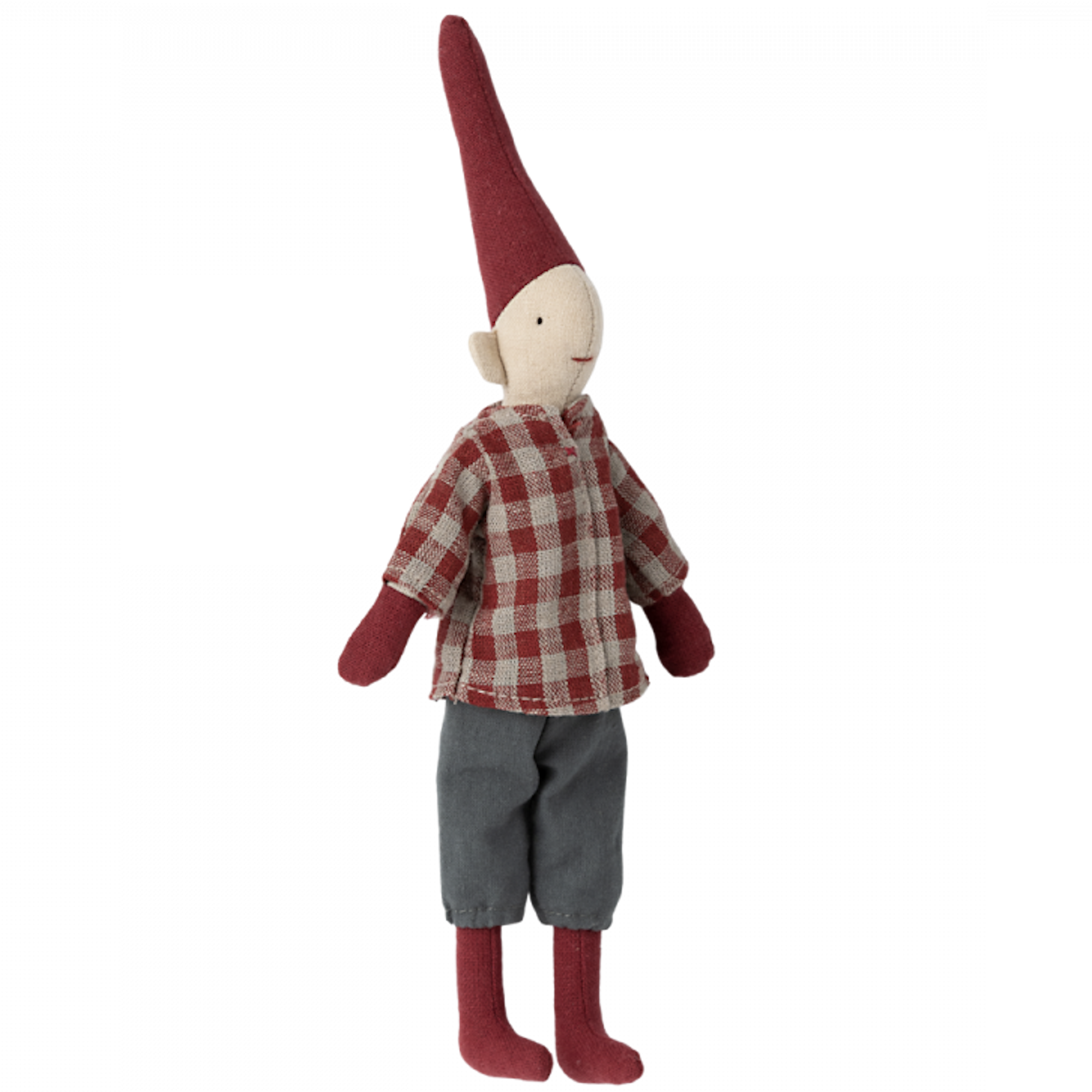 Klättrande Tomte Pixy m. Röd Skjorta