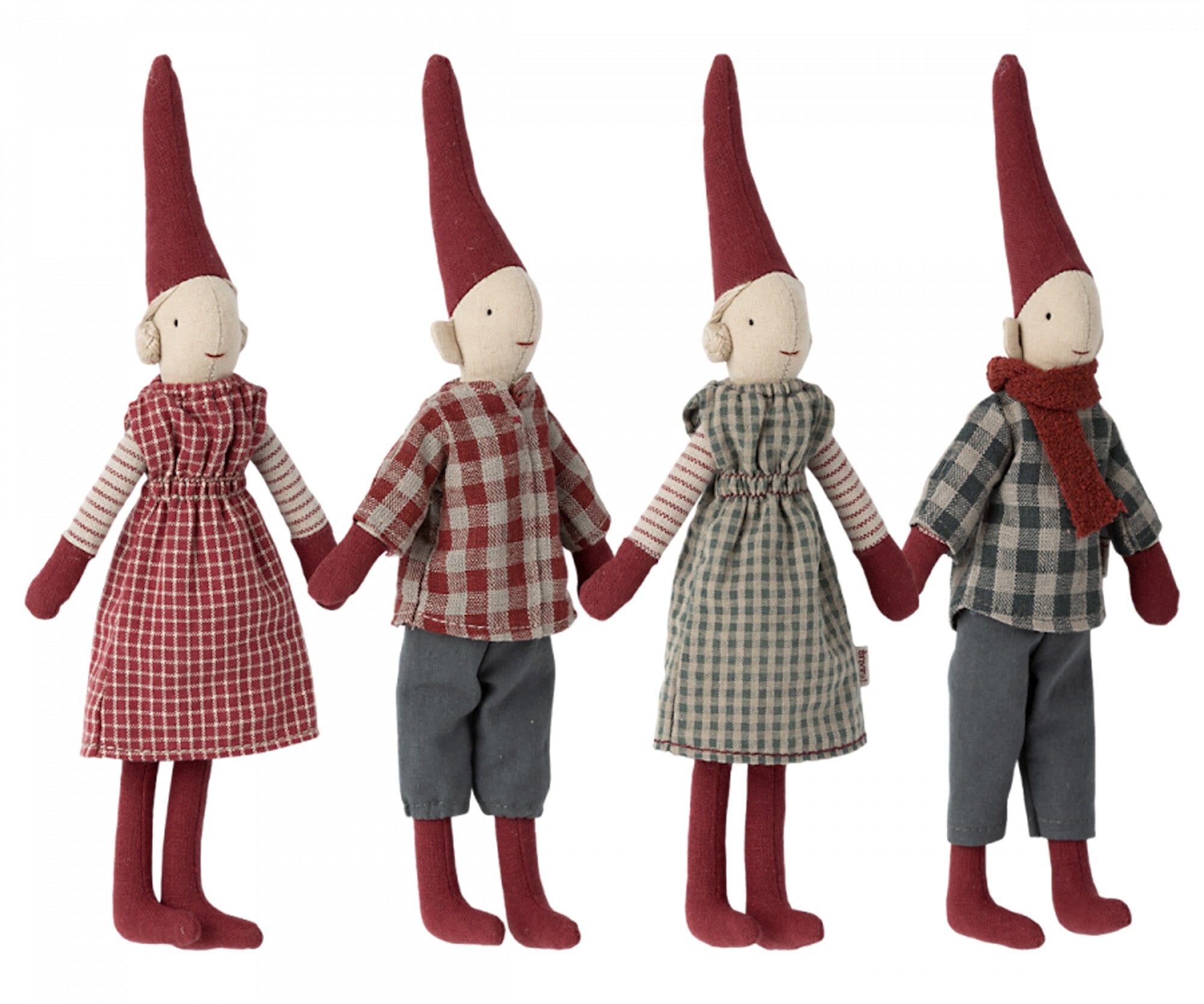 Klättrande Tomte Pixy m. Röd Skjorta