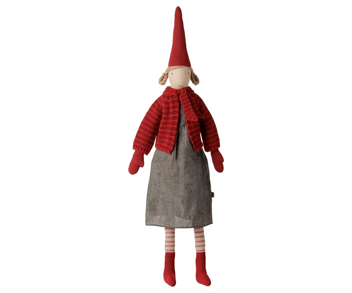 Tomte Pixy Size 4 Tjej Randig Stickad Kofta