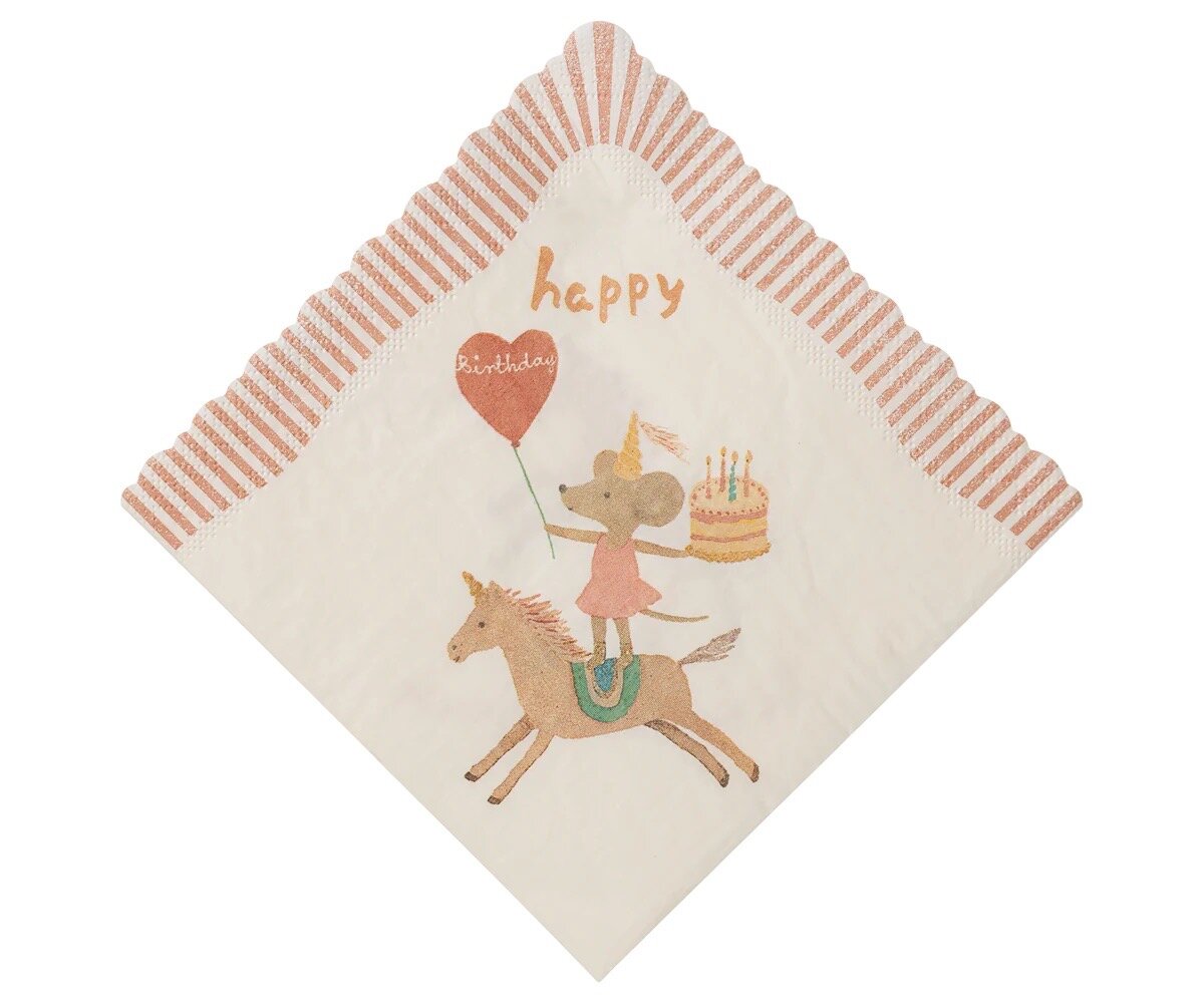 Pappersservett Happy Birthday Rosa