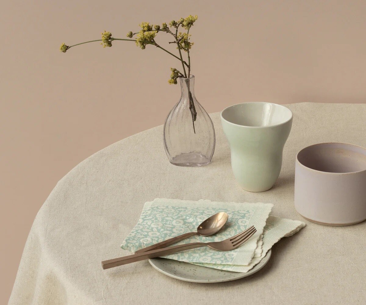 Pappersservett Blommor Mint
