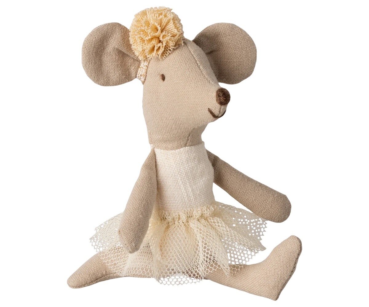 Lillasyster Mus Ballerina Gräddvit