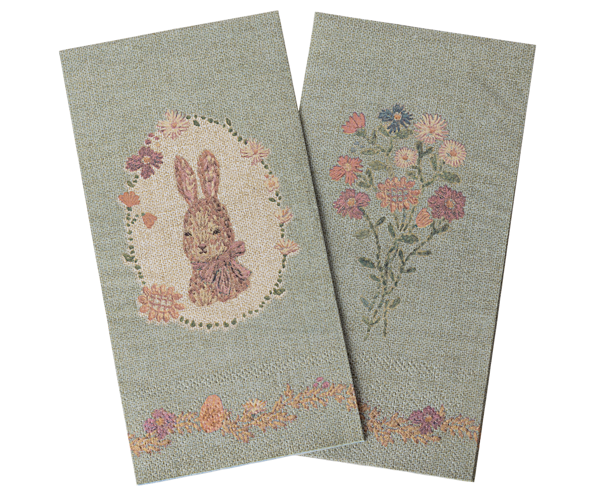 Pappersservett Lapin de Pâques Blå