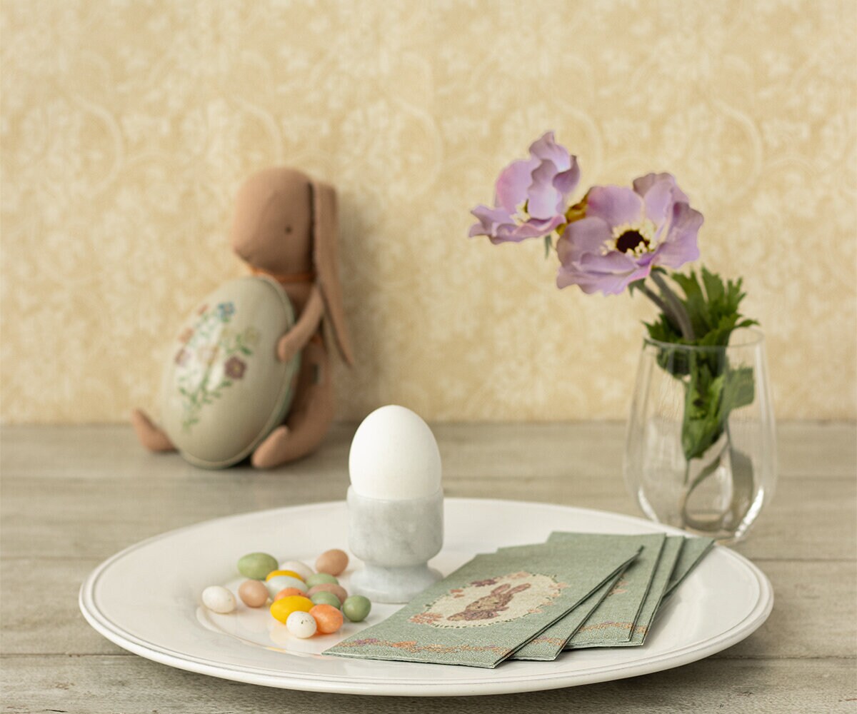 Pappersservett Lapin de Pâques Blå