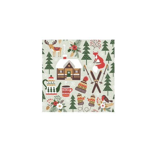 Pappersservett Winter Cabin Liten