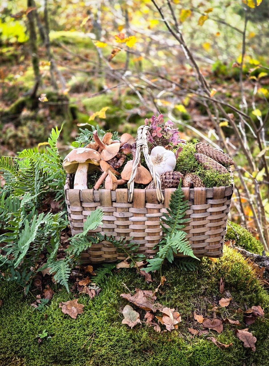 Spånkorg Kerstin m. Handtag Grå Liten