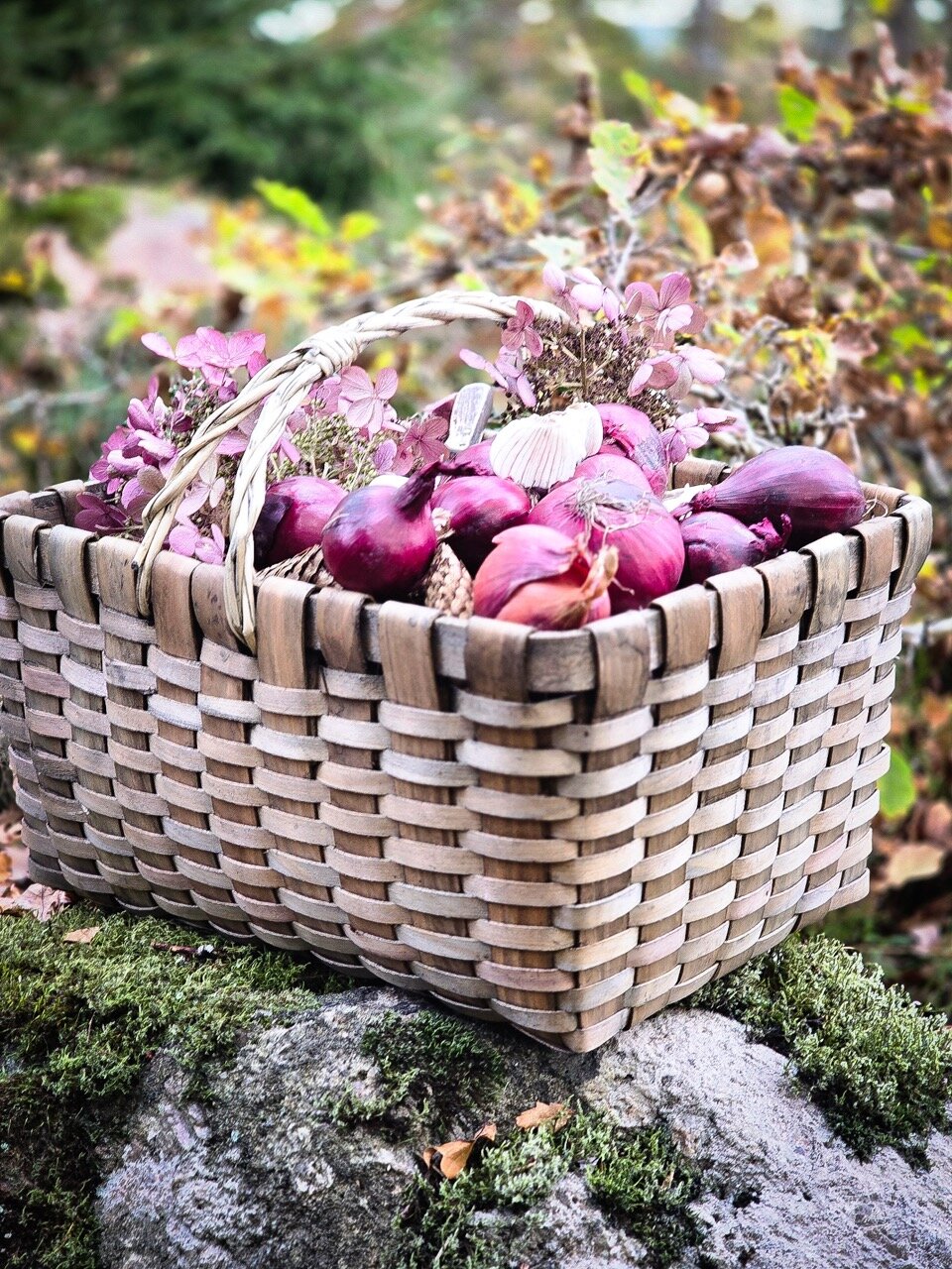 Spånkorg Kerstin m. Handtag Grå Stor
