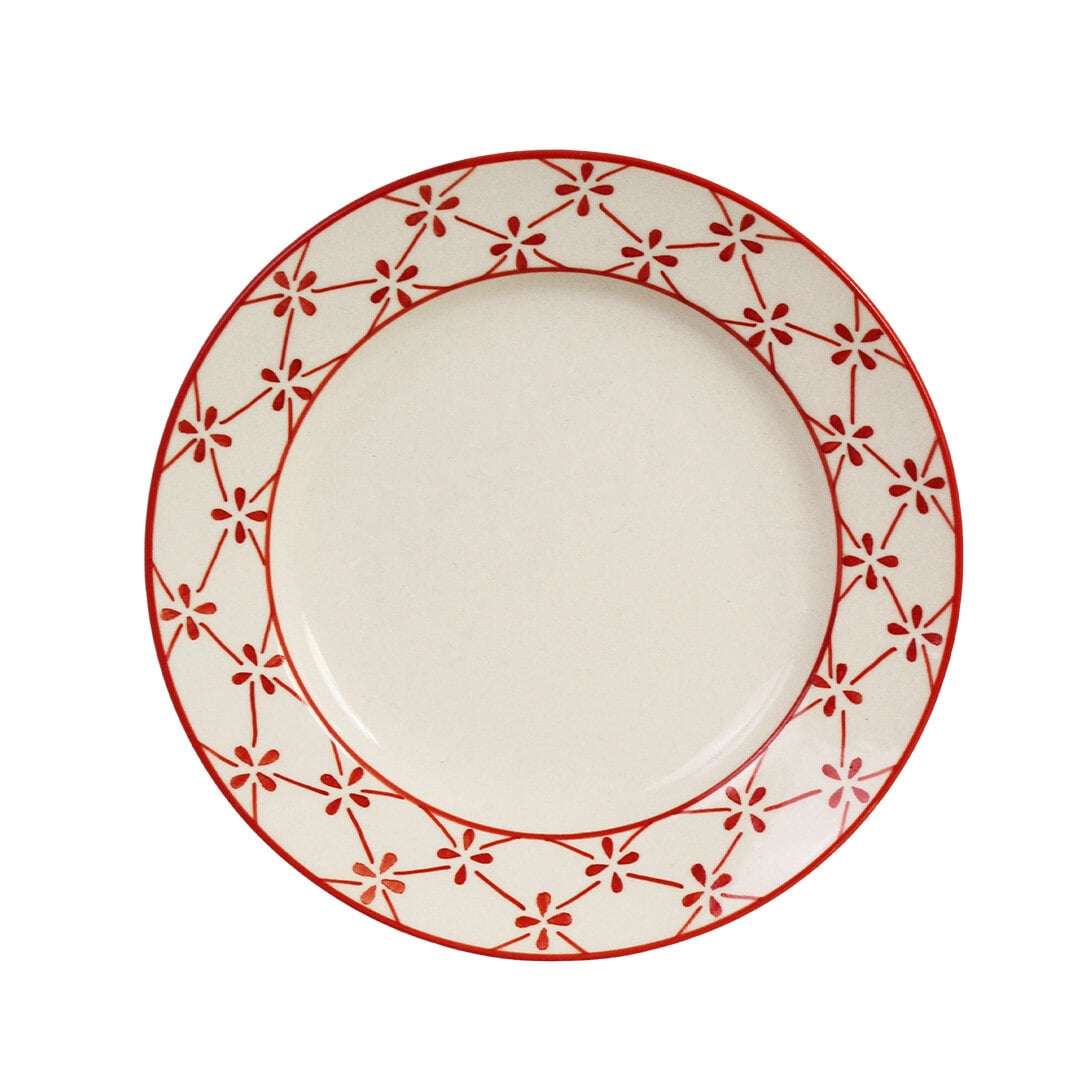 Assiett Marion Klöver Röd