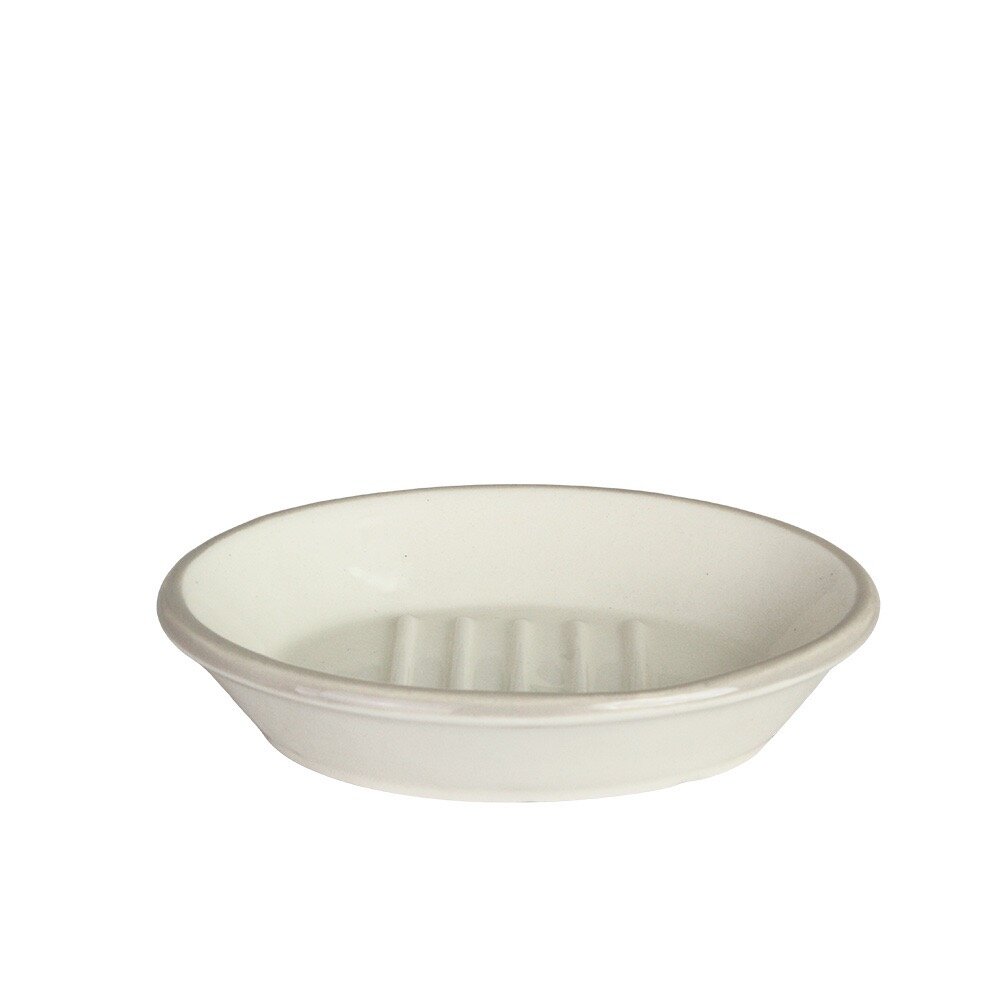 Tvålkopp Edith Oval Beige/Krämvit