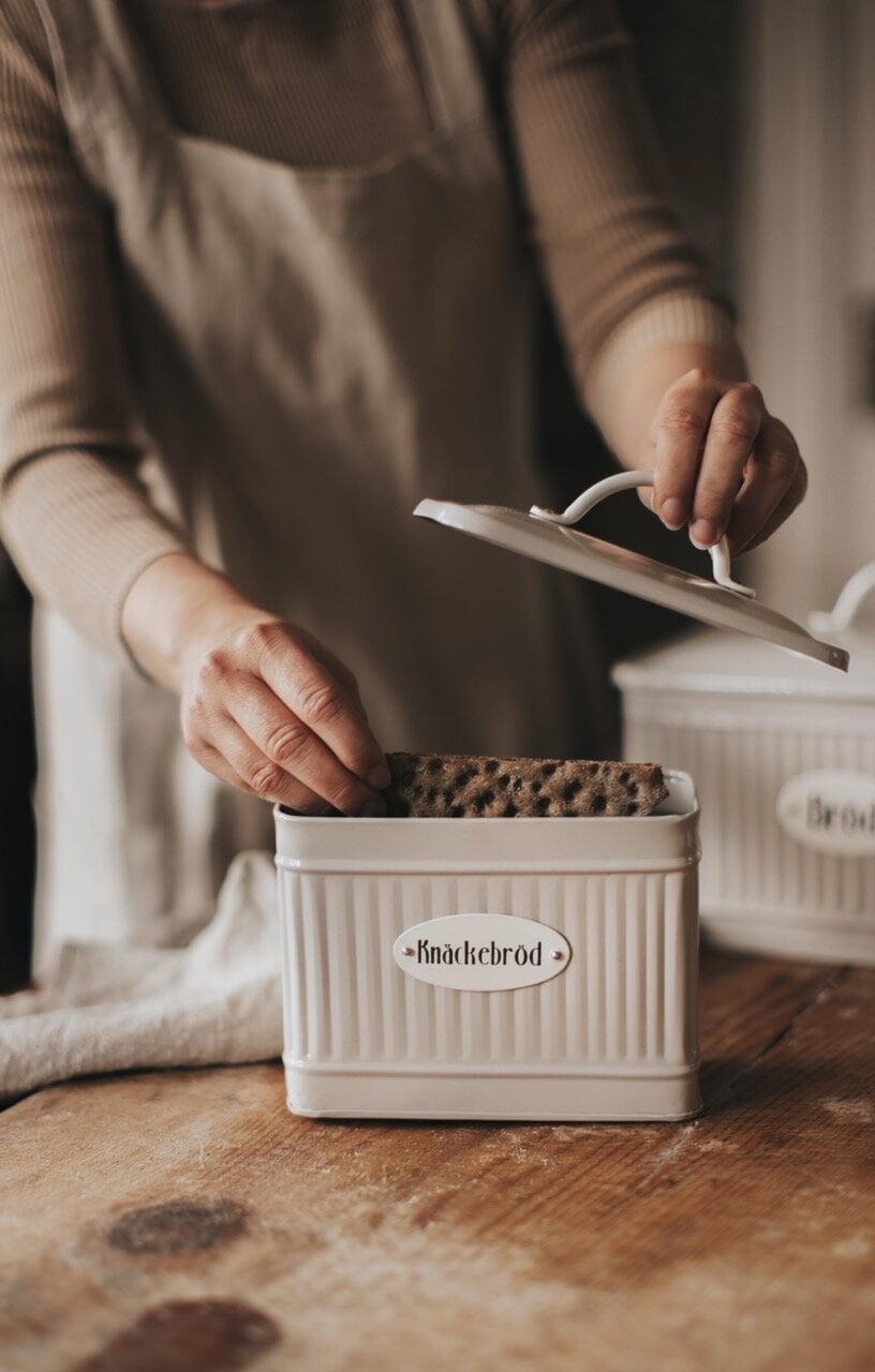 Plåtburk Hugo Knäckebröd Beige