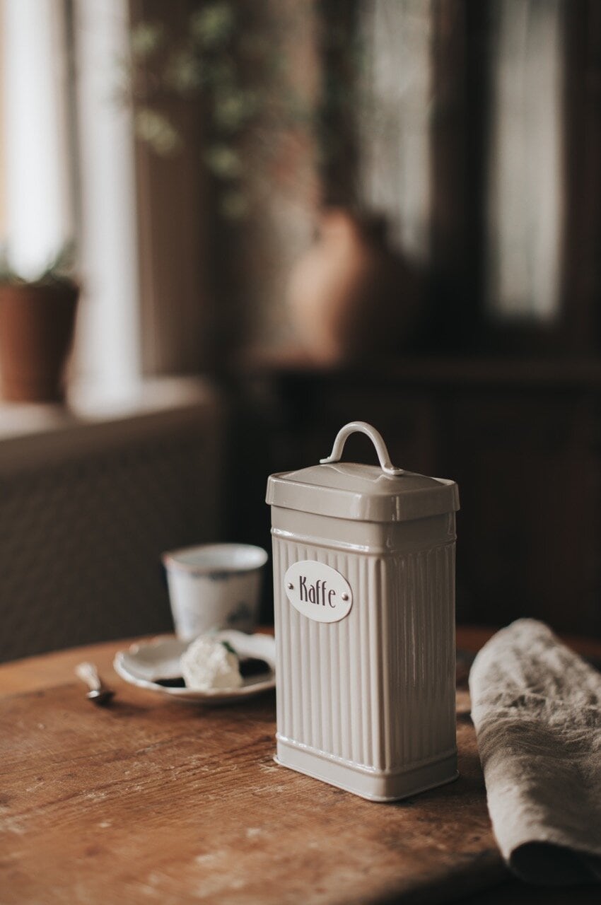 Plåtburk Hugo Kaffe Beige Rektangulär 