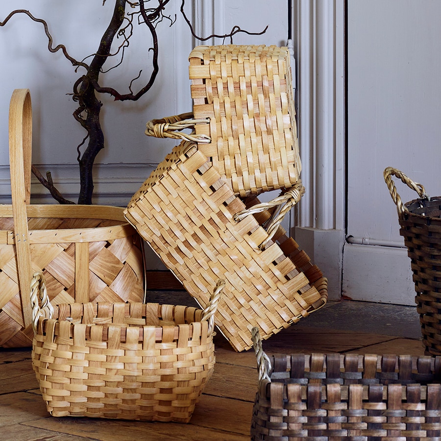 Spånkorg Kerstin m. Handtag Natur Stor