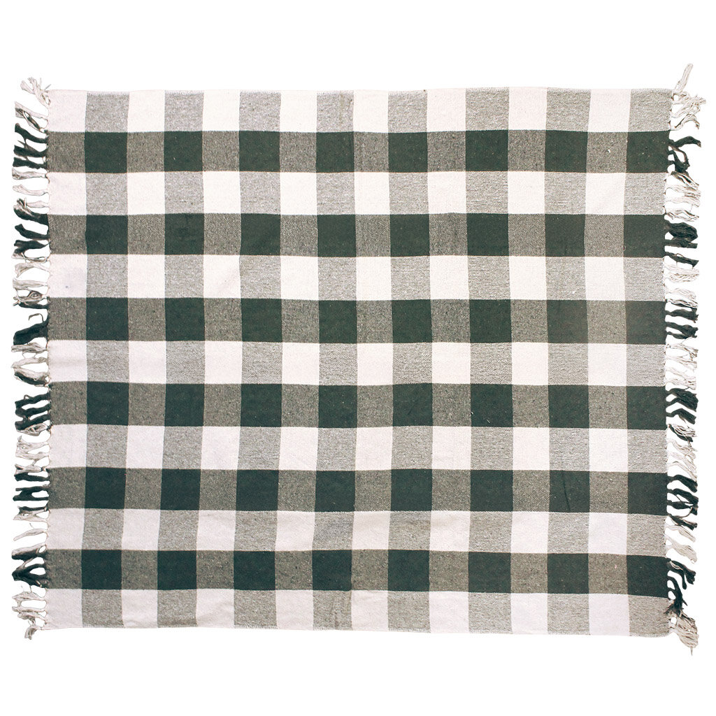 Pläd Stina Grön/Offwhite