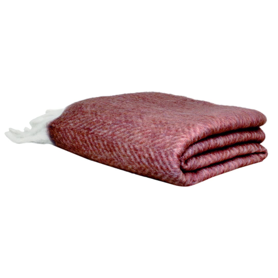 Ullpläd Burgundy m. Ljusa Fransar