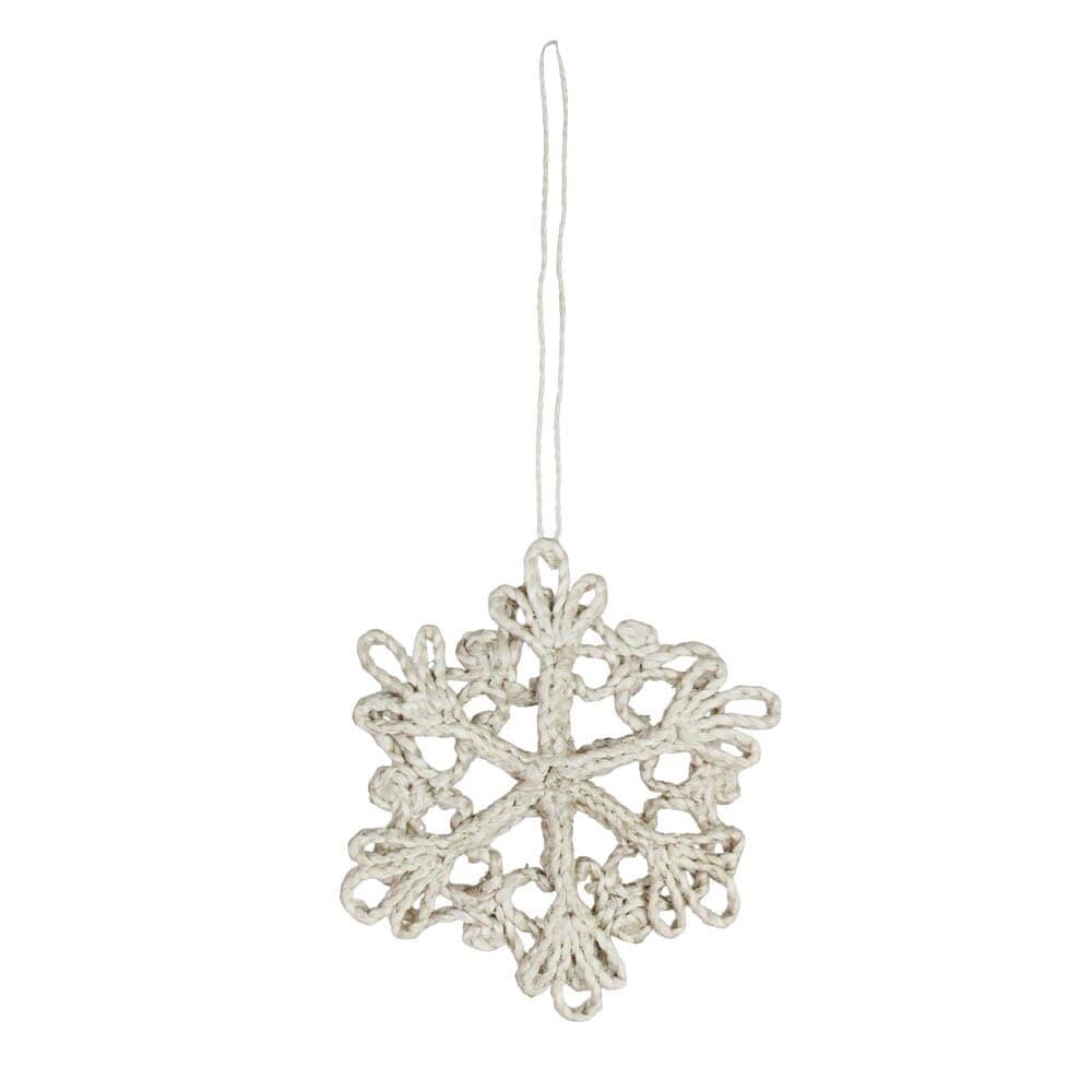 Hänge Snöflinga Tindra Jute Offwhite