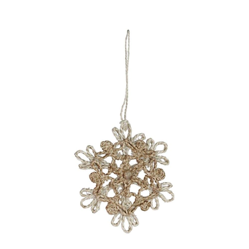 Hänge Snöflinga Ingrid Jute Brun/Offwhite
