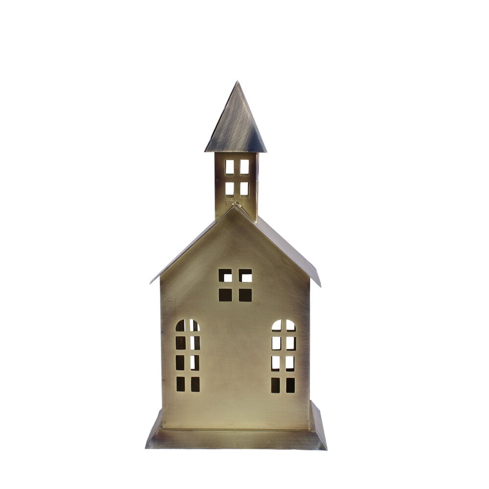 Kyrka Antik Mässing 