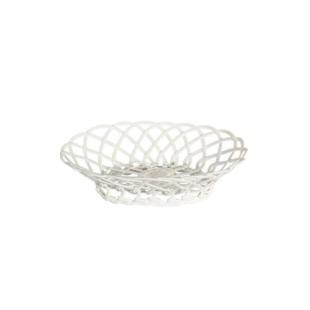 Trådkorg Hildur Oval Vit Liten