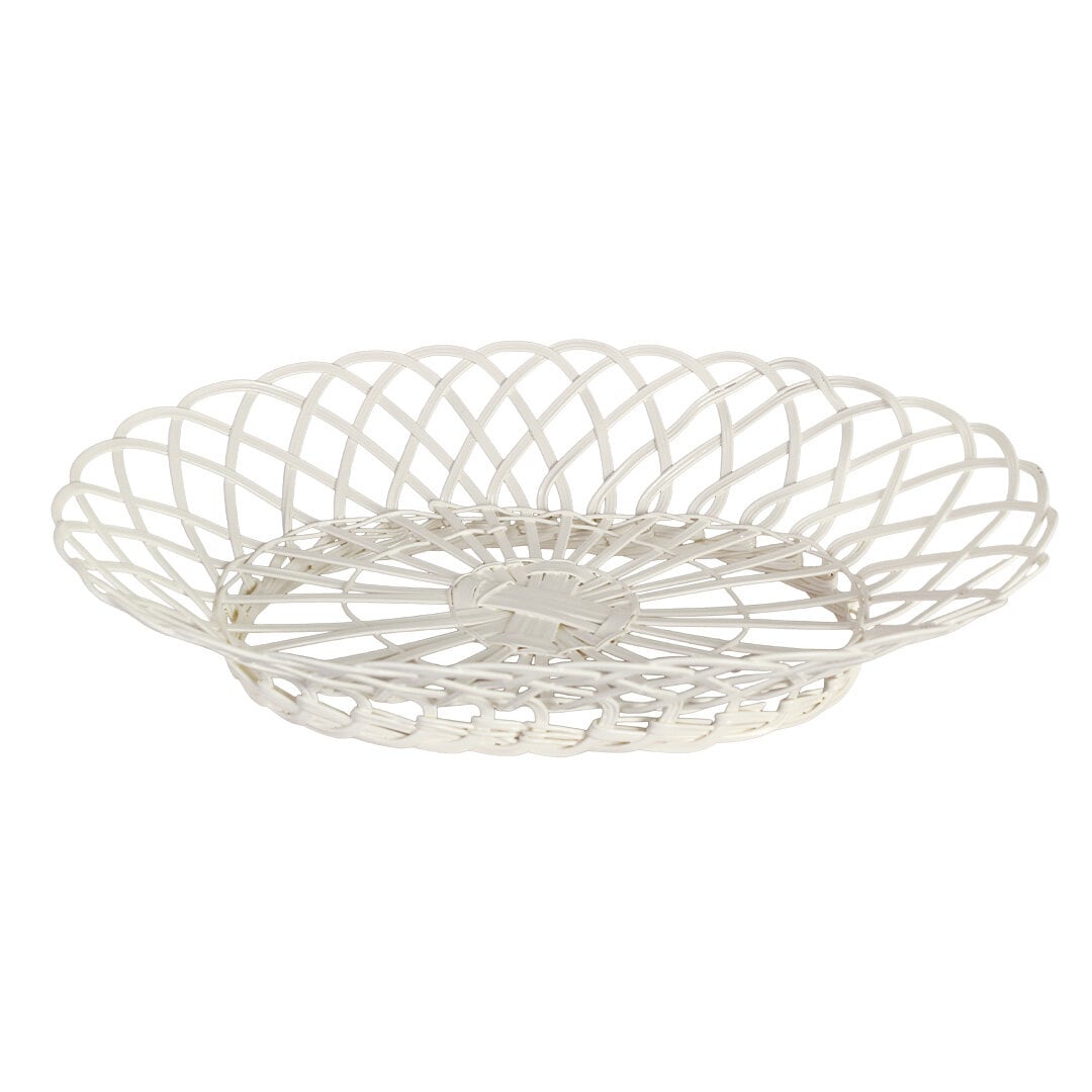 Trådkorg Hildur Oval Vit Stor