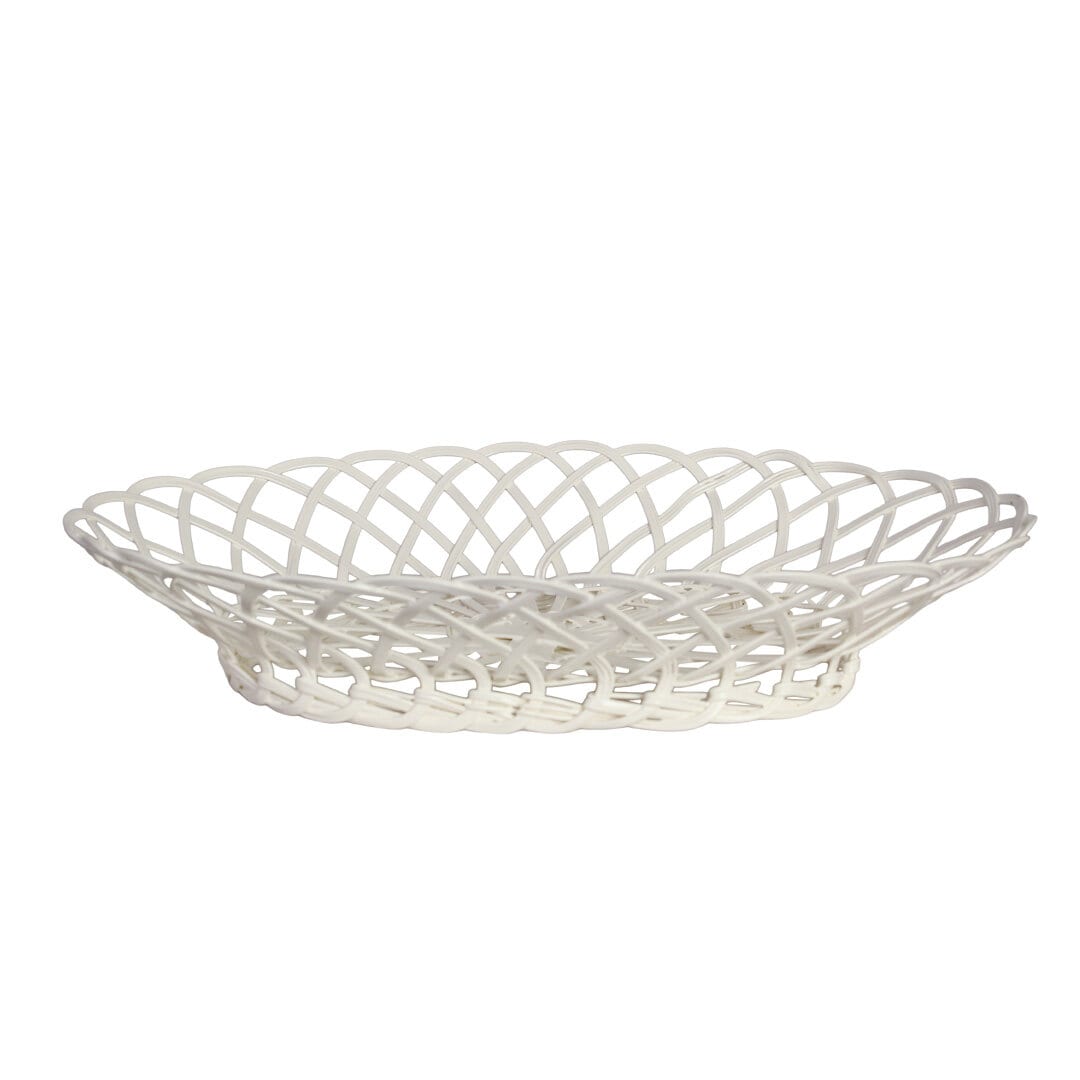 Trådkorg Hildur Oval Vit Stor