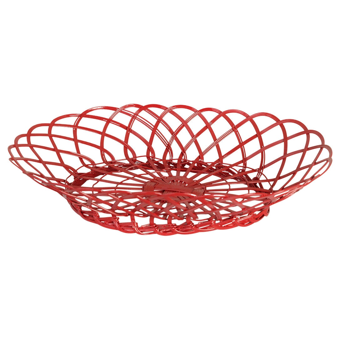 Trådkorg Hildur Oval Röd Stor