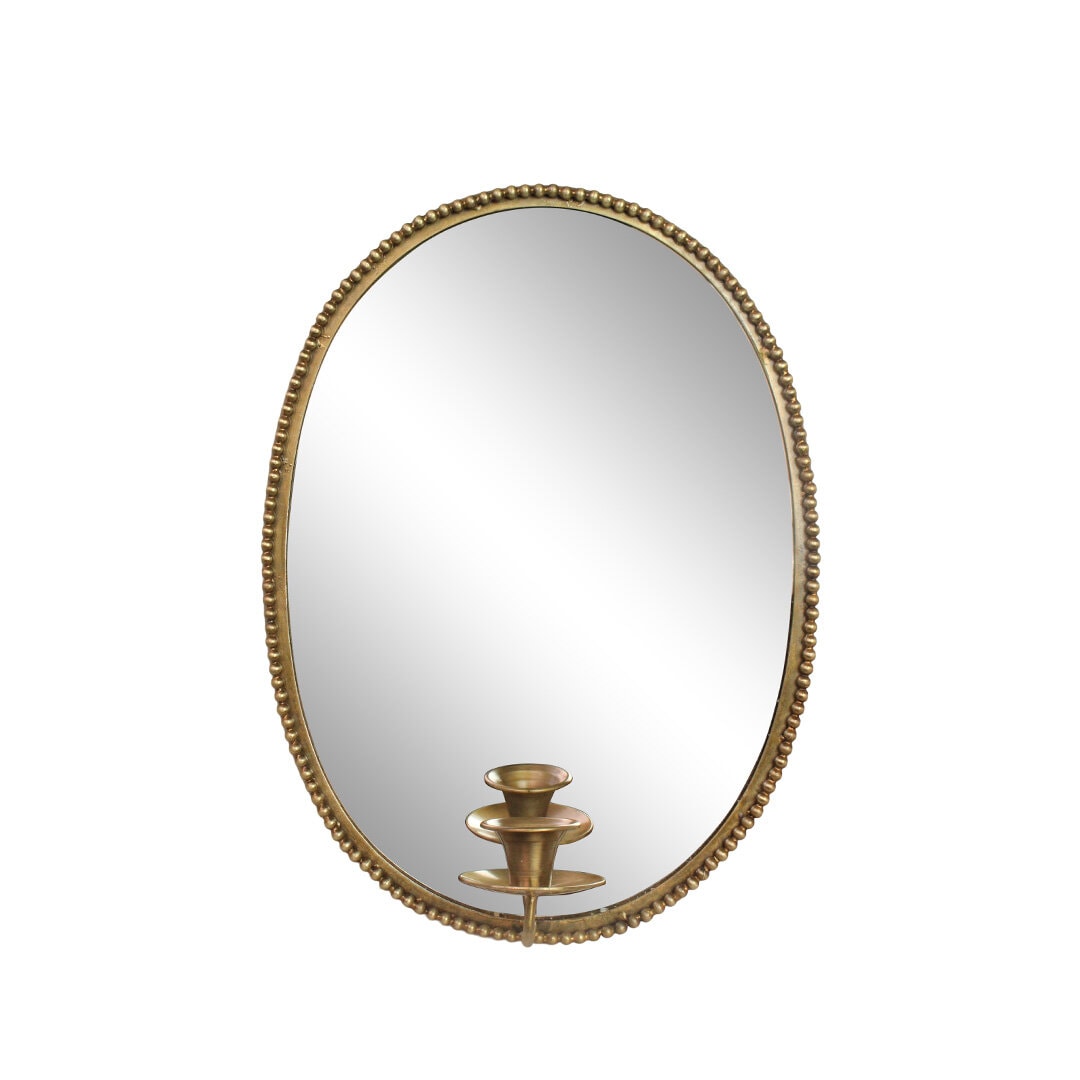 Spegel m. Ljushållare Louise Antik Mässing