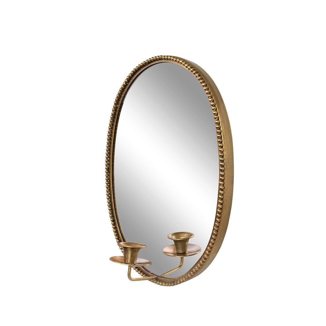 Spegel m. Ljushållare Louise Antik Mässing
