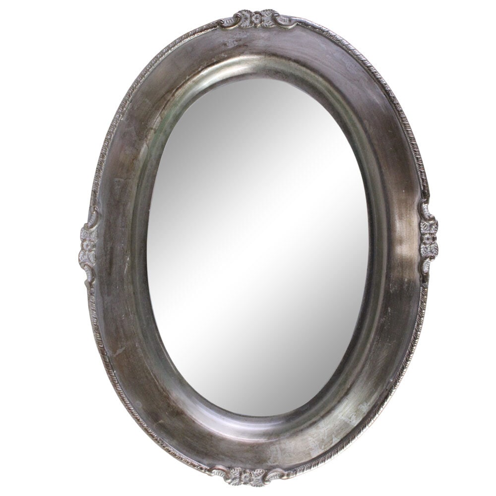 Spegel Hilma Oval Antik Silver