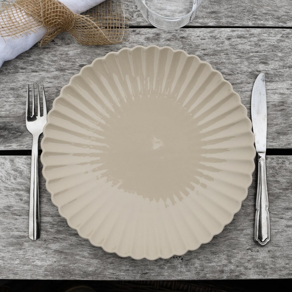 Tallrik Flora Beige