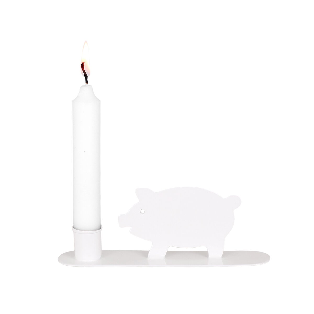 Ljusstake Gris Vit
