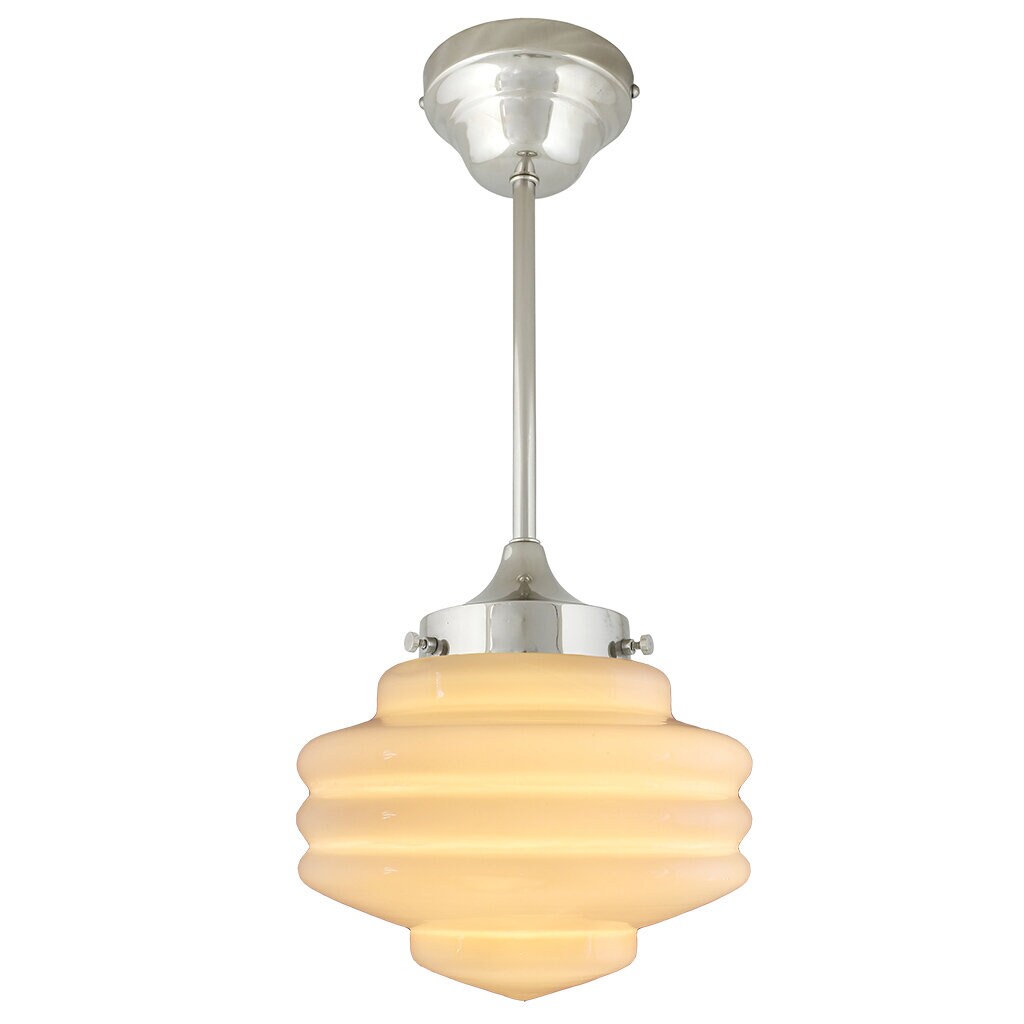 Taklampa m. Stång Valter Nickel/Opal Beige