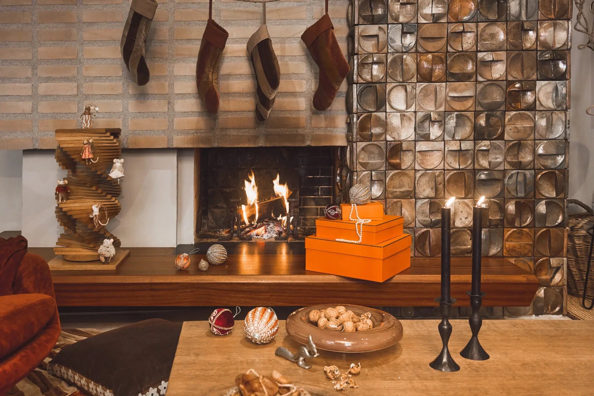 Julstrumpa Saga Brun/Beige