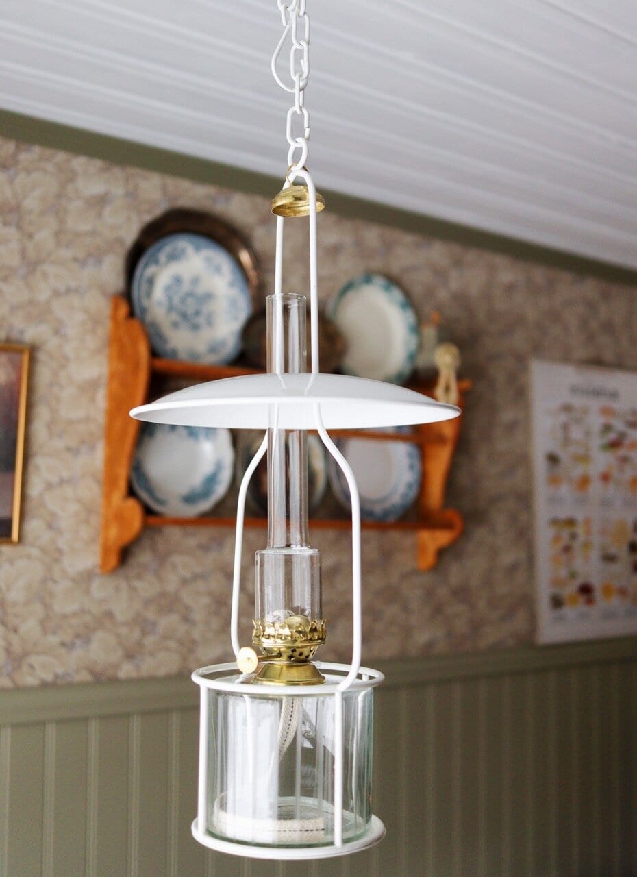 Hängande Fotogenlampa Vit/Mässing