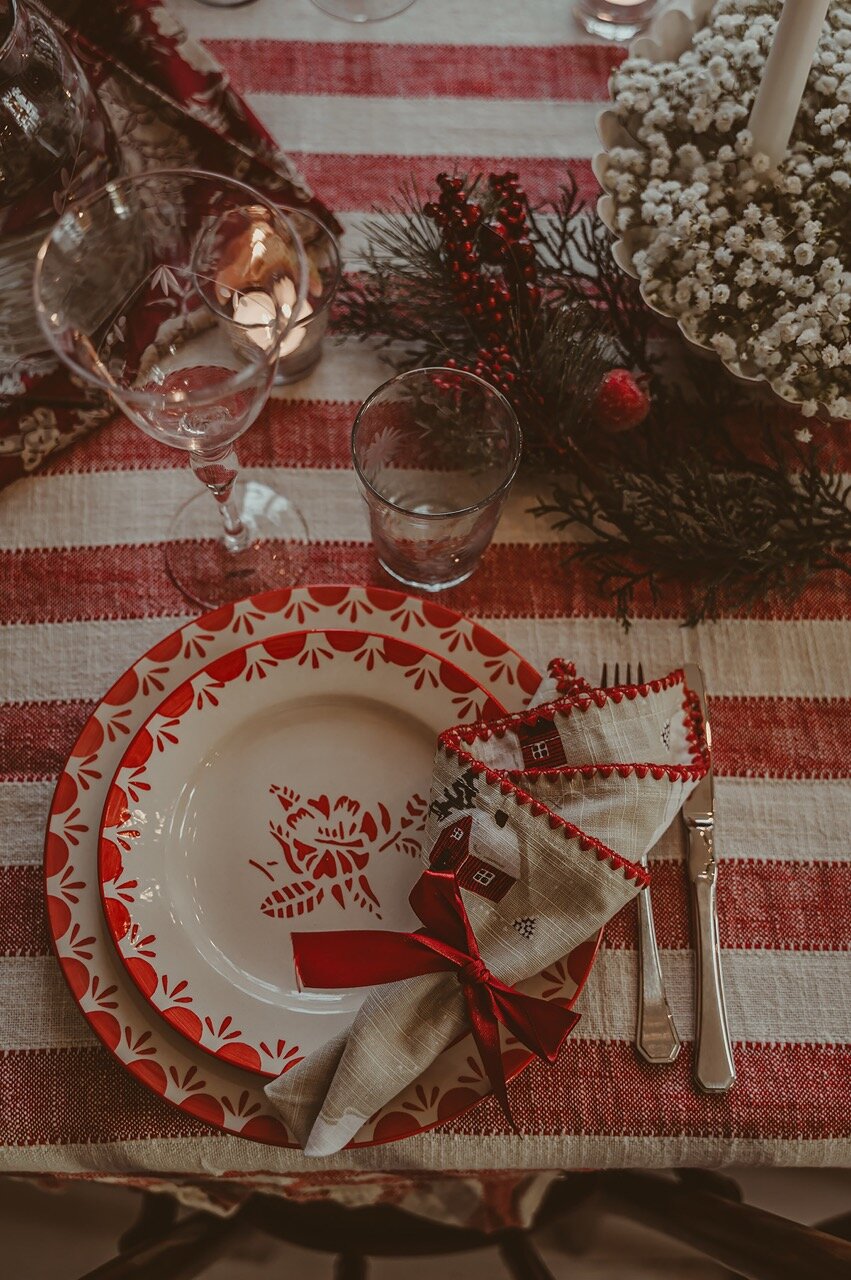 Assiett Marion Blomma Röd