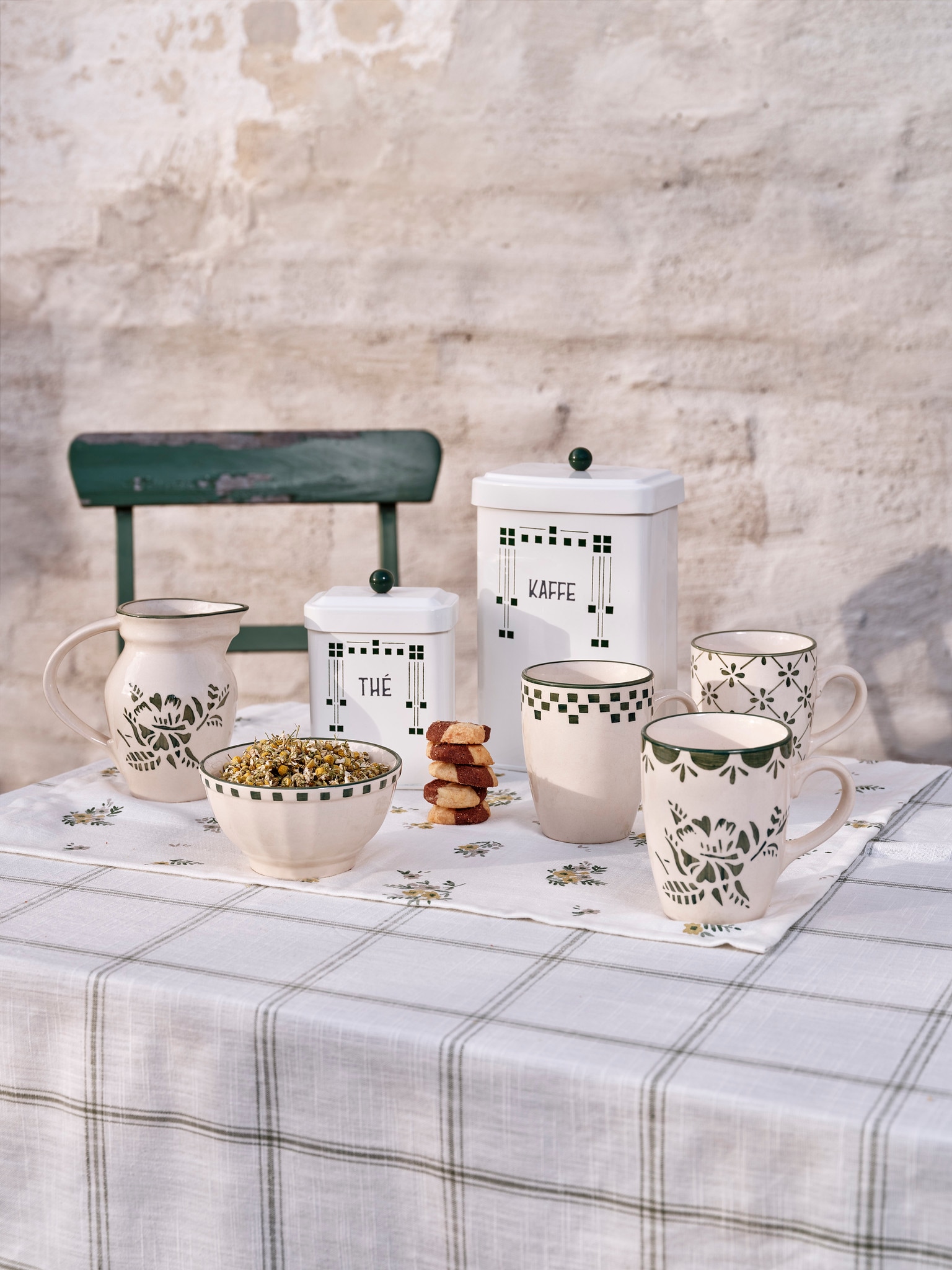 Mugg m. Handtag Marion Blomma Grön