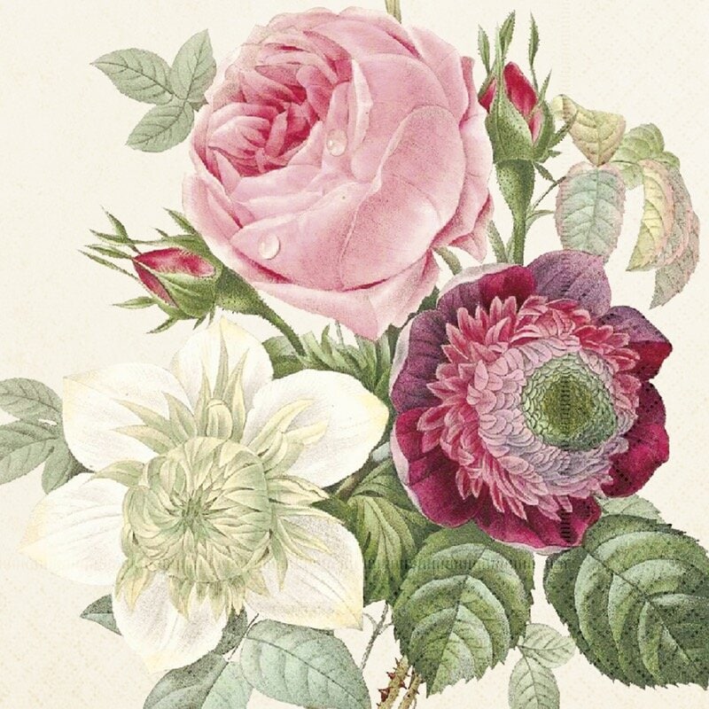 Pappersservett Rosor