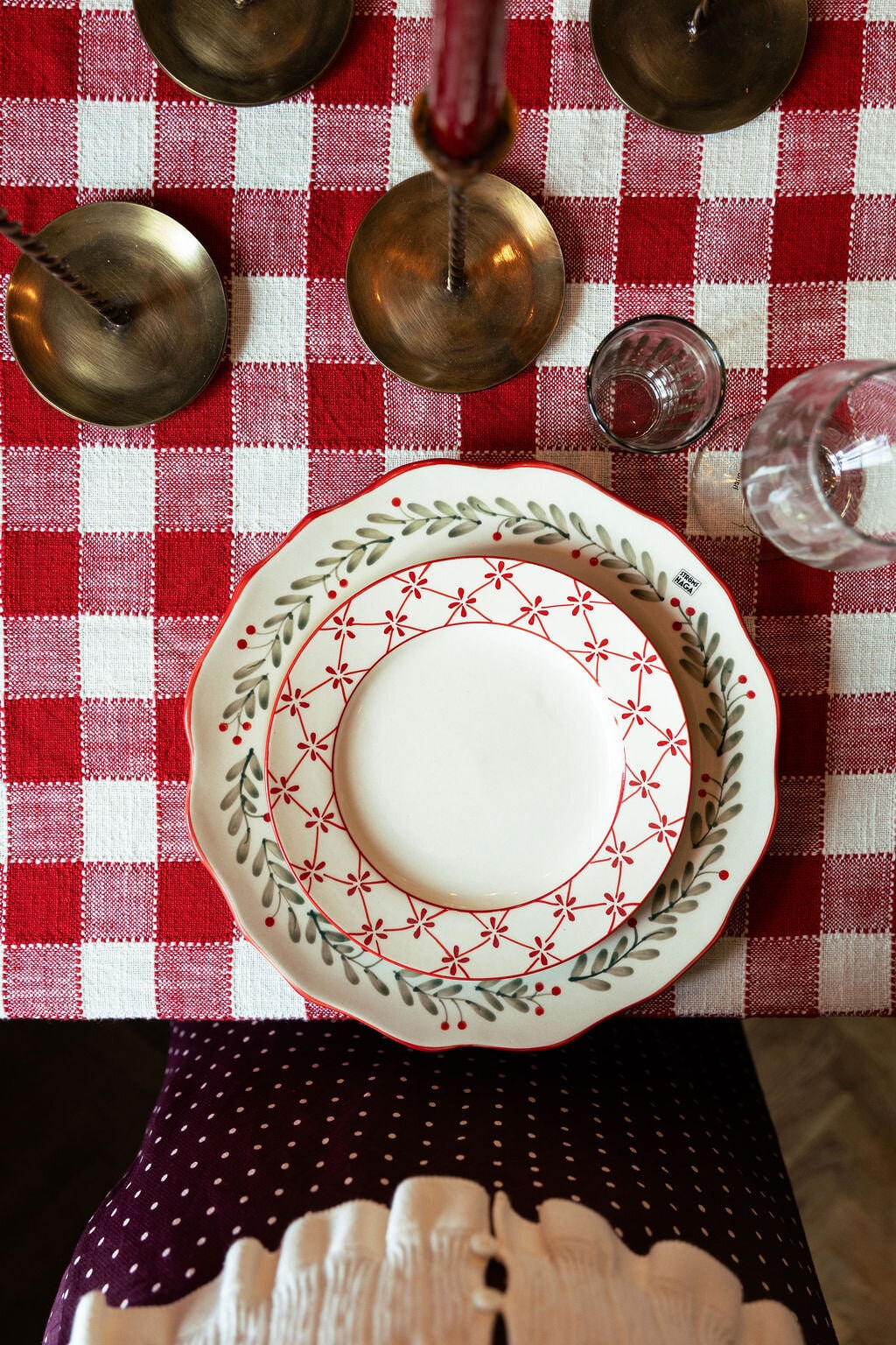 Assiett Marion Klöver Röd