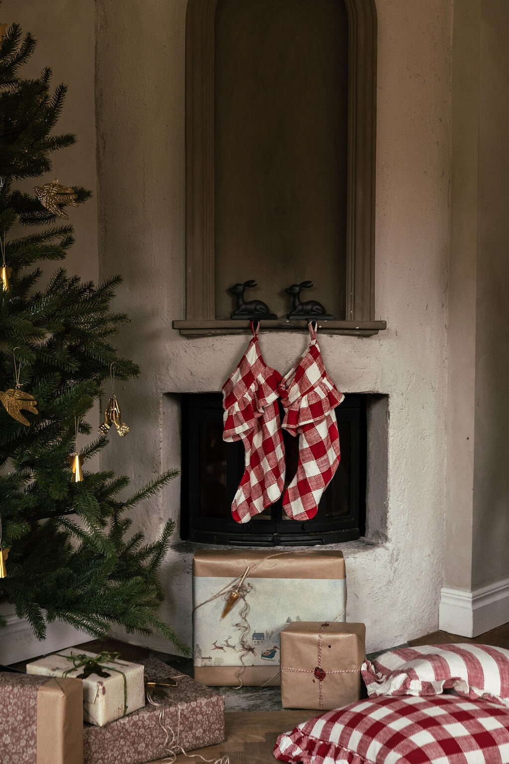 Julstrumpa Ida Ruta Röd/Vit