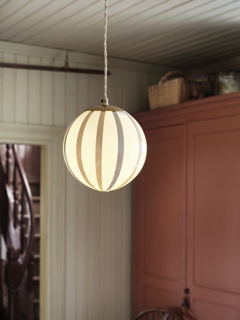 Taklampa Alba Opal Beige/Vit Liten